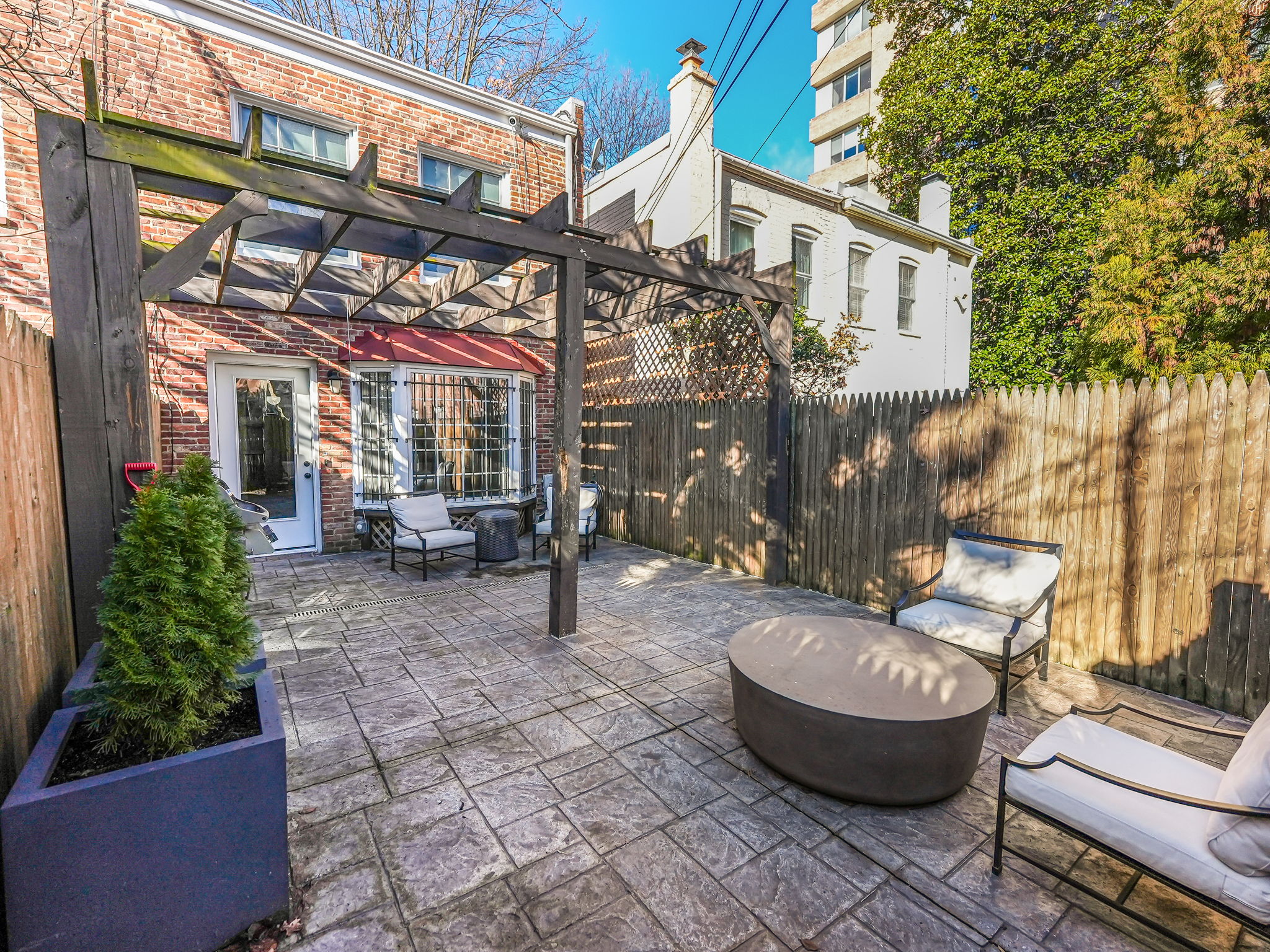 Enclosed patio facing the home